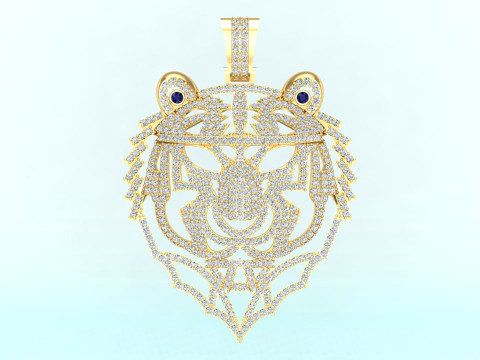 Kaplan Kolye - Erkek Kolye - N5218 3D Baskı Modeli