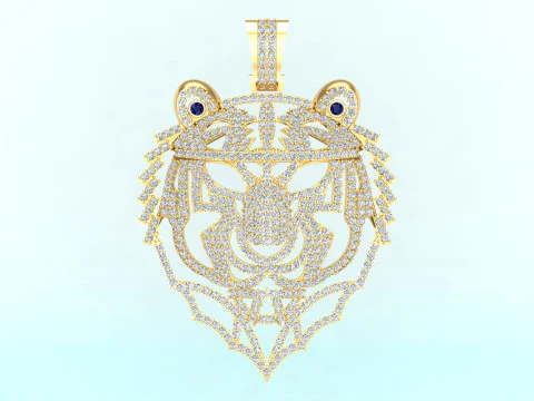 Tiger Pendant - Mens Pendant - N5218 3D Print Model