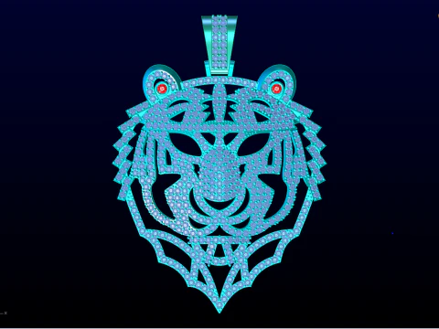 Tiger Pendant - Mens Pendant - N5218 3D Print Model