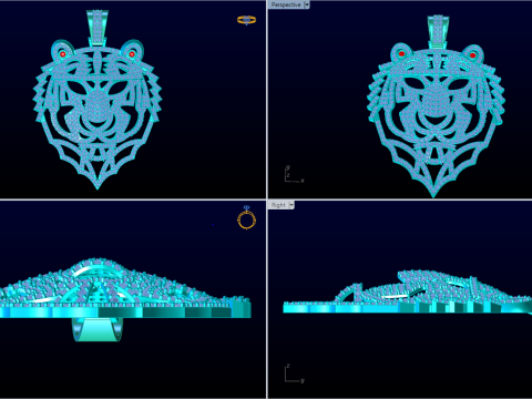 Kaplan Kolye - Erkek Kolye - N5218 3D Baskı Modeli
