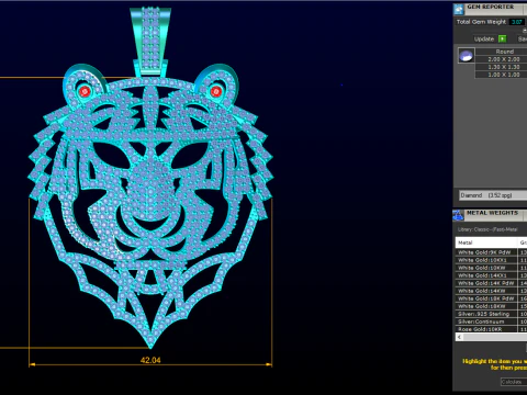 Tiger Pendant - Mens Pendant - N5218 3D Print Model