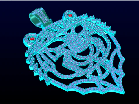 Tiger Pendant - Mens Pendant - N5218 3D Print Model