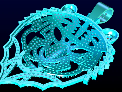 Tiger Pendant - Mens Pendant - N5218 3D Print Model