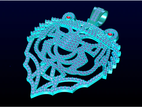 Tiger Pendant - Mens Pendant - N5218 3D Print Model