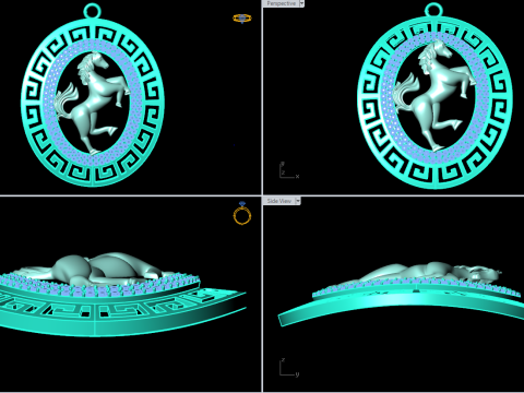 Horse Pendant - Mens Pendant - N162 3D Print Model