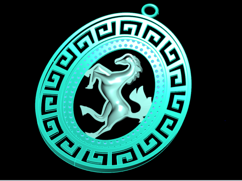 Horse Pendant - Mens Pendant - N162 3D Print Model