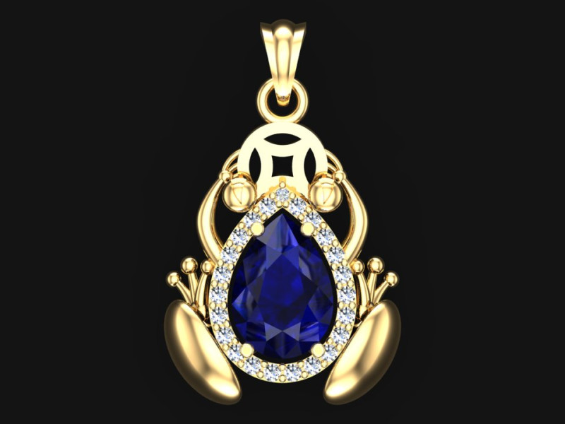 Pingente de sapo - Pingente de diamante - Pingente feminino - N312 Modelo de Impressão 3D .c4d .max .obj .3ds .fbx .stl .blend