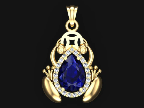 Pendentif crapaud - Pendentif diamant - Pendentif femme - N312 Modèles 3D en vedette