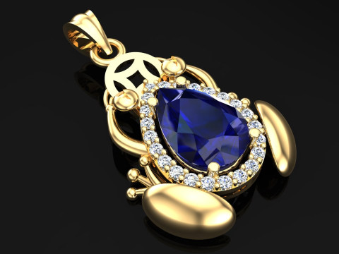 Pingente de sapo - Pingente de diamante - Pingente feminino - N312 Modelo de Impressão 3D