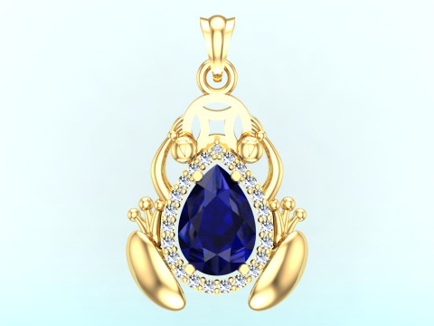 Pingente de sapo - Pingente de diamante - Pingente feminino - N312 Modelo de Impressão 3D