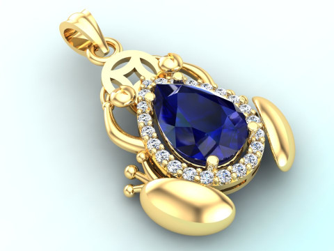 Pingente de sapo - Pingente de diamante - Pingente feminino - N312 Modelo de Impressão 3D