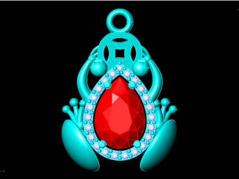 Pingente de sapo - Pingente de diamante - Pingente feminino - N312 Modelo de Impressão 3D