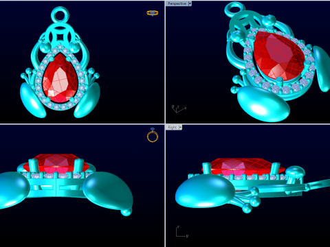 Pingente de sapo - Pingente de diamante - Pingente feminino - N312 Modelo de Impressão 3D