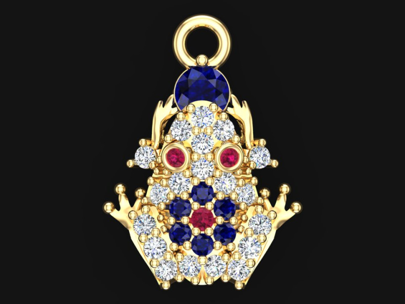 Krötenanhänger - Diamantanhänger - Damenanhänger - N357 3D Druckmodell .c4d .max .obj .3ds .fbx .stl .blend