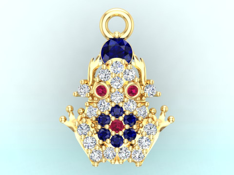 Krötenanhänger - Diamantanhänger - Damenanhänger - N357 3D Druckmodell