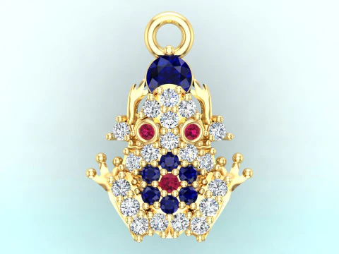 Toad pendant - Diamond pendant - Womens pendant - N357 3D Print Model