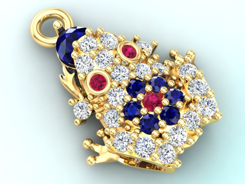 Krötenanhänger - Diamantanhänger - Damenanhänger - N357 3D Druckmodell