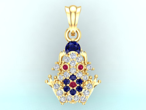 Krötenanhänger - Diamantanhänger - Damenanhänger - N357 3D Druckmodell