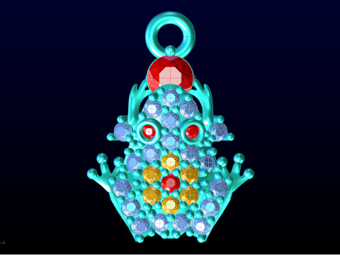 Krötenanhänger - Diamantanhänger - Damenanhänger - N357 3D Druckmodell