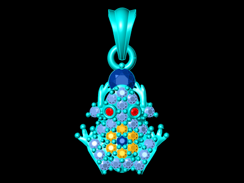 Krötenanhänger - Diamantanhänger - Damenanhänger - N357 3D Druckmodell