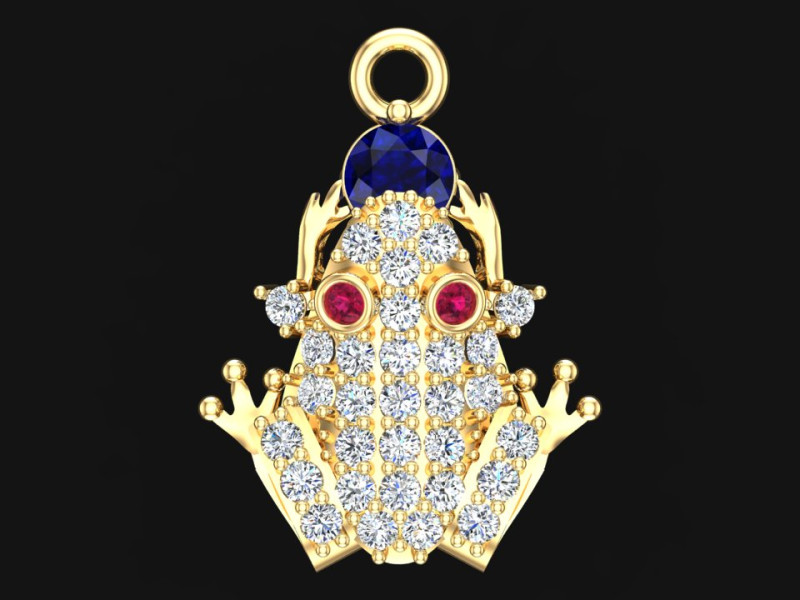 Toad pendant - Diamond pendant - Womens pendant - N409 3D Print Model .c4d .max .obj .3ds .fbx .stl .blend 