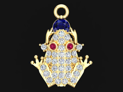 Toad pendant - Diamond pendant - Womens pendant - N409 3D Print Model
