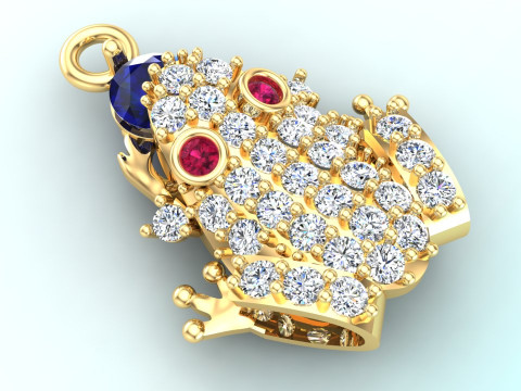 Toad pendant - Diamond pendant - Womens pendant - N409 3D Print Model