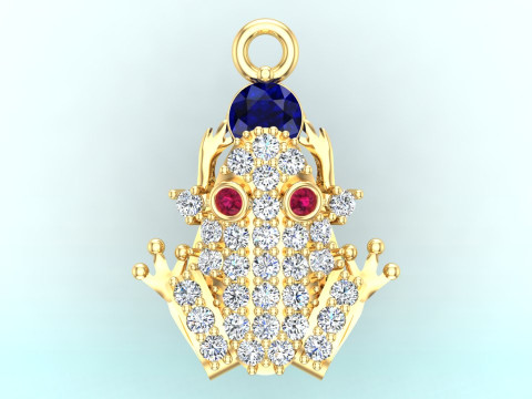 Toad pendant - Diamond pendant - Womens pendant - N409 3D Print Model