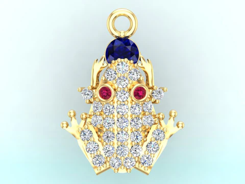 Toad pendant - Diamond pendant - Womens pendant - N409 3D Print Model