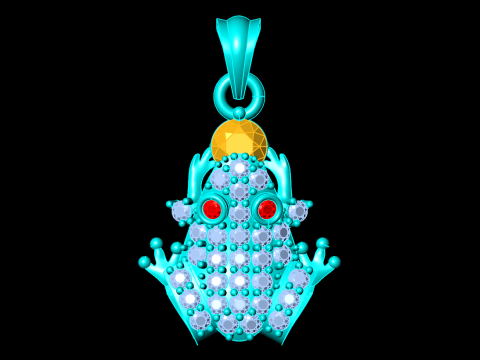 Toad pendant - Diamond pendant - Womens pendant - N409 3D Print Model