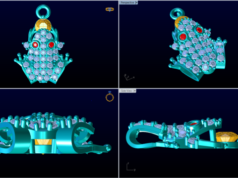 Toad pendant - Diamond pendant - Womens pendant - N409 3D Print Model