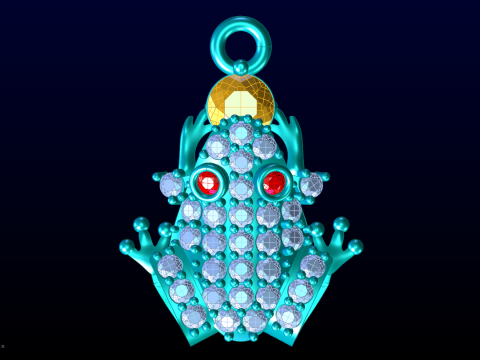 Toad pendant - Diamond pendant - Womens pendant - N409 3D Print Model