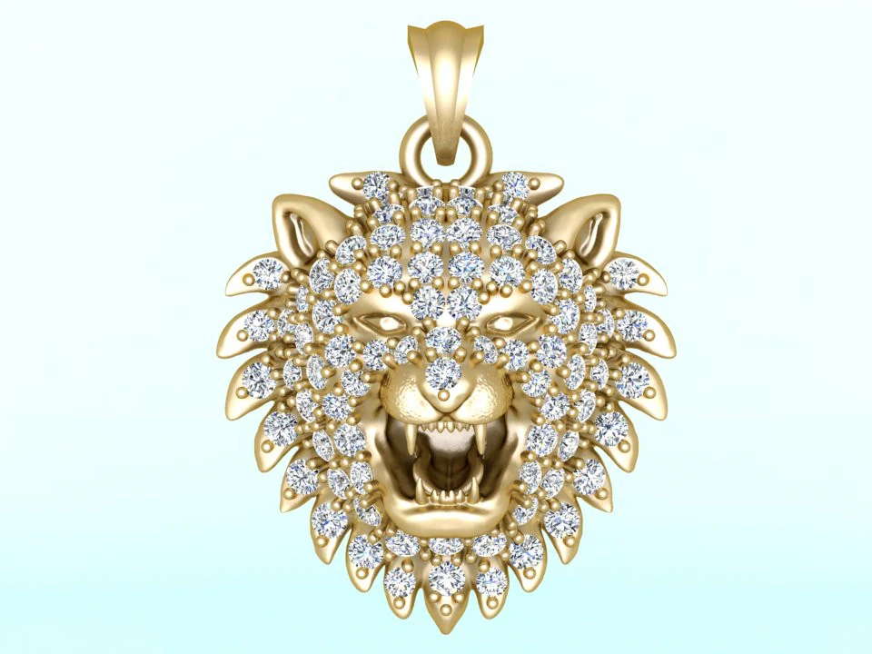 Tiger Pendant - Lion pendant - N6145 3D Print Model .c4d .max .obj .3ds .fbx .stl .blend 