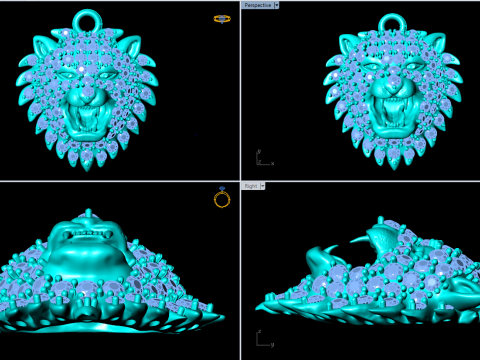 Pendentif Tigre - Pendentif Lion - N6145 Modèles 3D en vedette