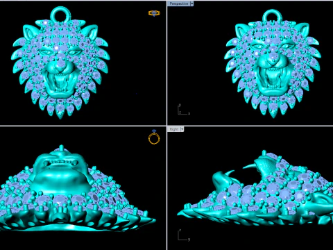 Tiger Pendant - Lion pendant - N6145 3D Print Model
