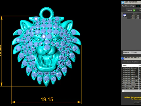 Tiger Pendant - Lion pendant - N6145 3D Print Model