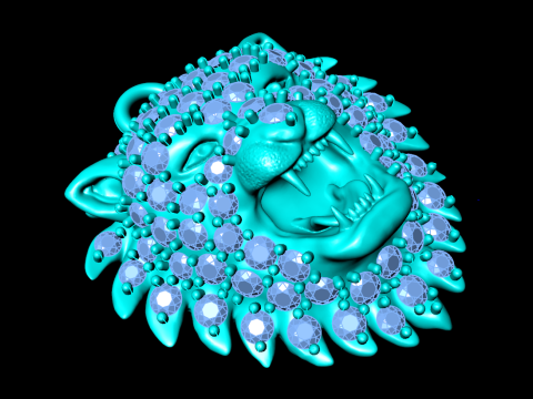 Pendentif Tigre - Pendentif Lion - N6145 Modèles 3D en vedette
