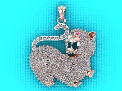 Tiger pendant - Diamond pendant - N263 3D Print Model