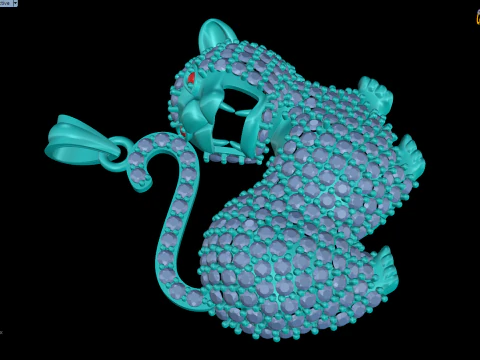 Tiger pendant - Diamond pendant - N263 3D Print Model
