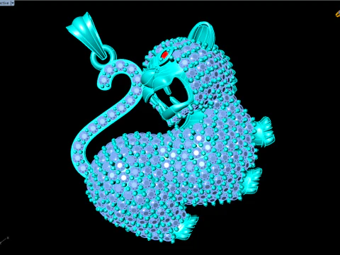 Tiger pendant - Diamond pendant - N263 3D Print Model