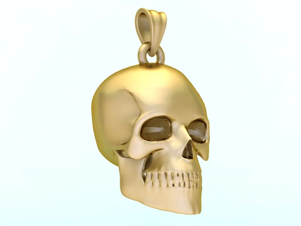 Human skull pendant - Skull pendant - Mens pendant - N1159 3D Print Model .c4d .max .obj .3ds .fbx .stl .blend 