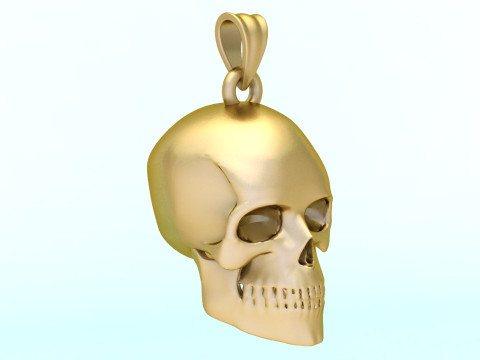 Zawieszka z ludzką czaszką - Zawieszka z czaszką - Zawieszka męska - N1159 Model do druku 3D