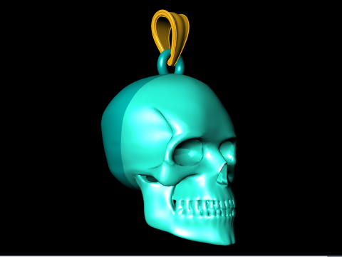 Zawieszka z ludzką czaszką - Zawieszka z czaszką - Zawieszka męska - N1159 Model do druku 3D