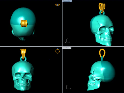 Human skull pendant - Skull pendant - Mens pendant - N1159 3D Print Model