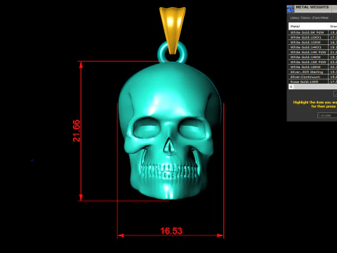 Human skull pendant - Skull pendant - Mens pendant - N1159 3D Print Model