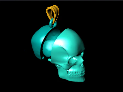 Human skull pendant - Skull pendant - Mens pendant - N1159 3D Print Model