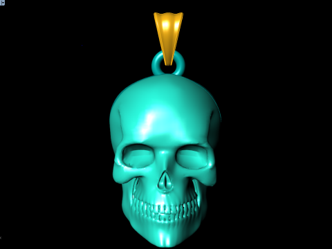 Zawieszka z ludzką czaszką - Zawieszka z czaszką - Zawieszka męska - N1159 Model do druku 3D