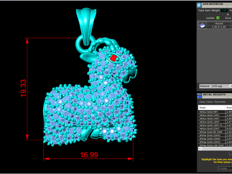 Colgante de cabra - N704 Modelo de impresión 3D