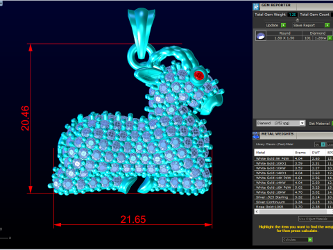 ヤギペンダント - N775 3Dプリントモデル