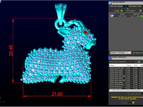 Goat pendant - N775 3D Print Model